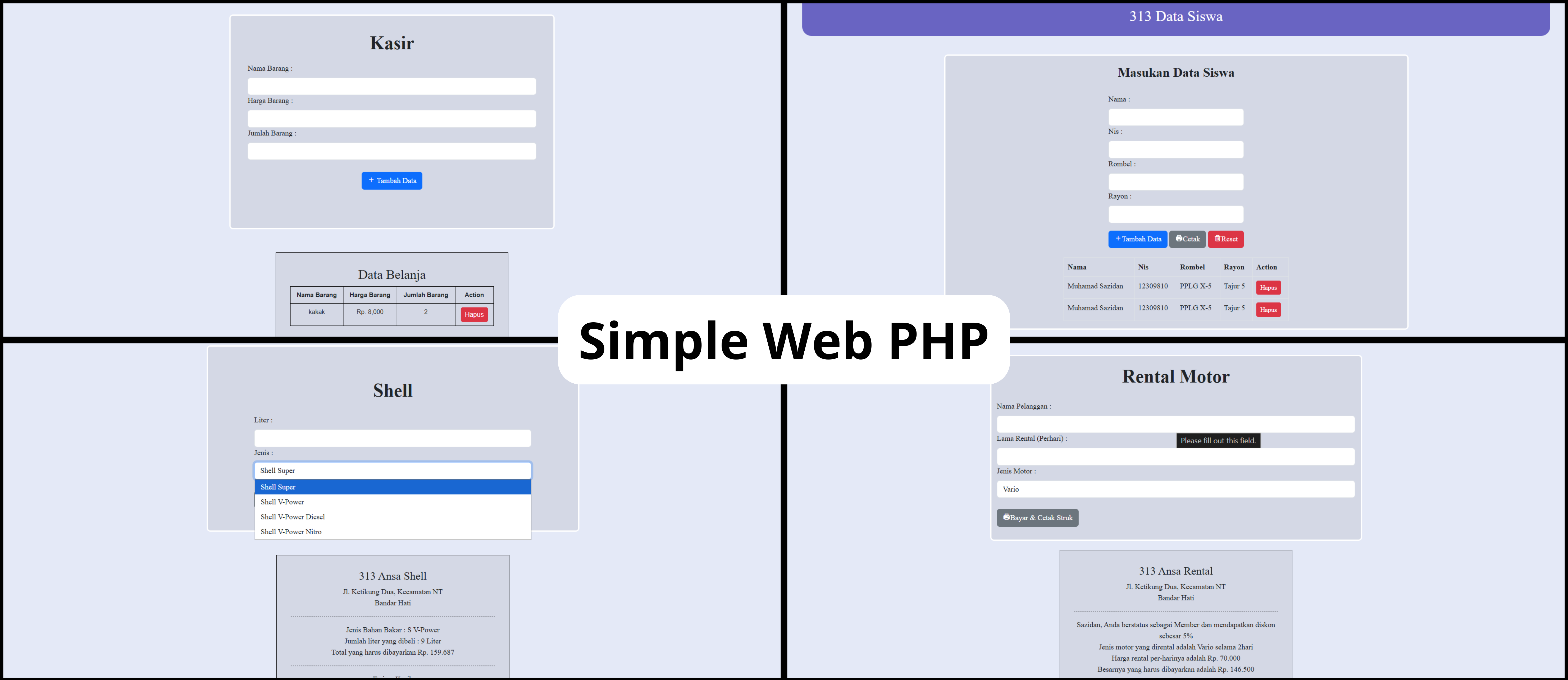 Web Input Data Siswa